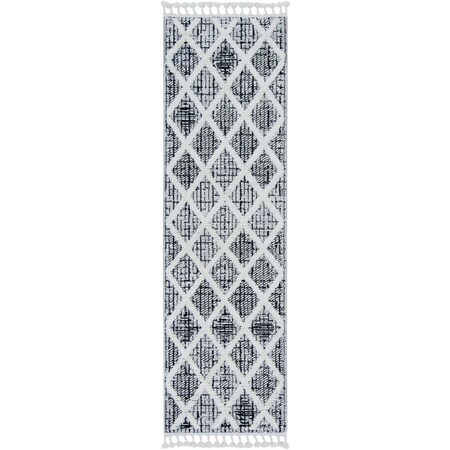 Palacedesigns 39 x 59 in. Polyester Diamonds Area Rug with Fringe - Charcoal PA3666411